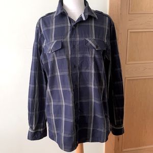 RW&CO Men’s Blue Plaid Shirt, Size M